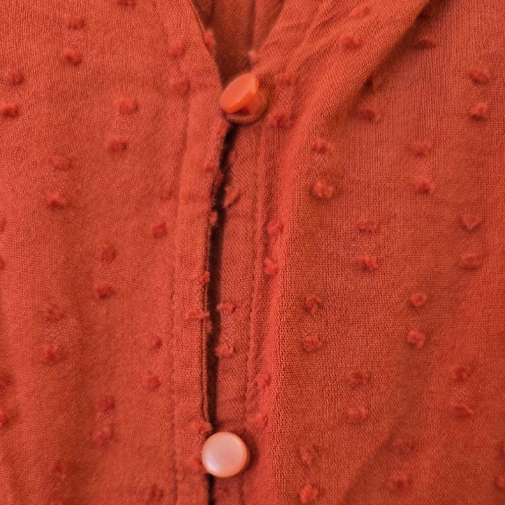 Croft & Barrow Rust Button-Up Blouse - Picture 4 of 10